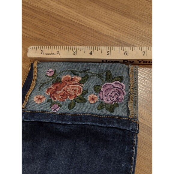 STITCH STAR JEANS Women's 14 Embroidered Floral Boho Cropped 34x24 - Picture 10 of 10